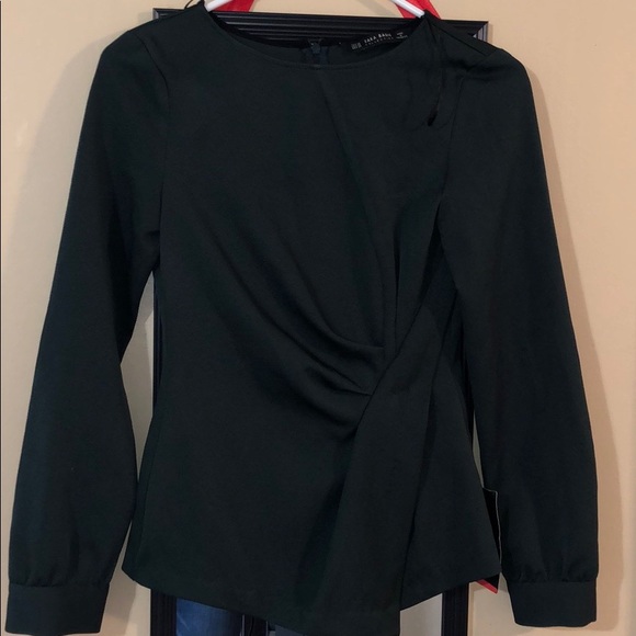 Zara Drape blouse green BNWT - Picture 3 of 8